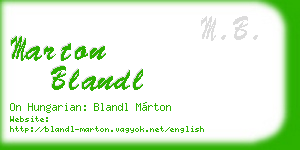 marton blandl business card